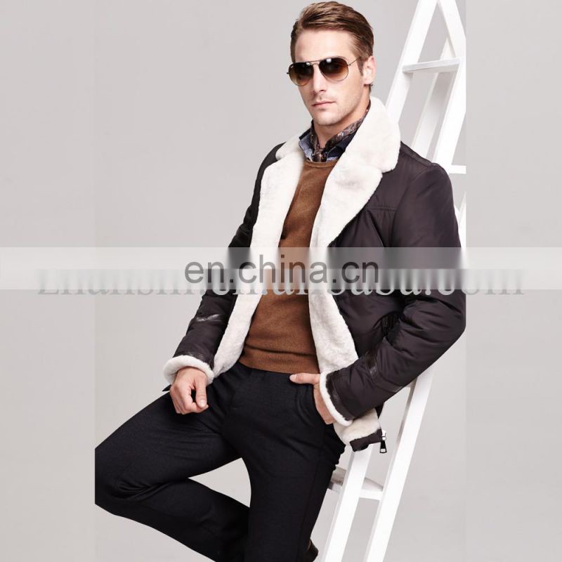 Europe Style Motorcycle New Fashion Big Lapel Cashmere Men's Winter Coat Jacket