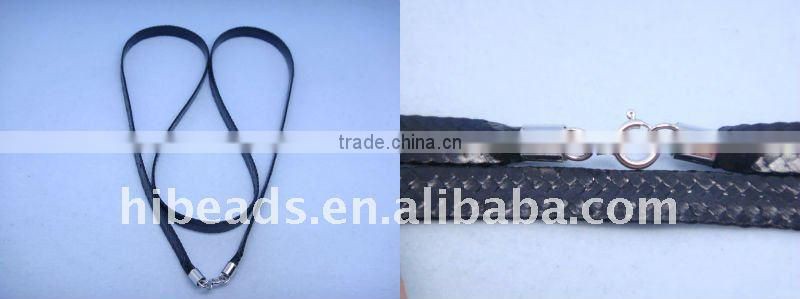 NEW flat braided leather cord necklaces LC0027
