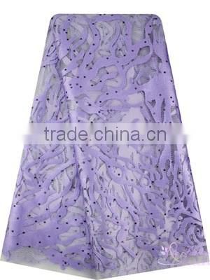 High Quality African Wedding Lace Fabric With Diamond Elegant Lace Embroidered Tulle Fabric