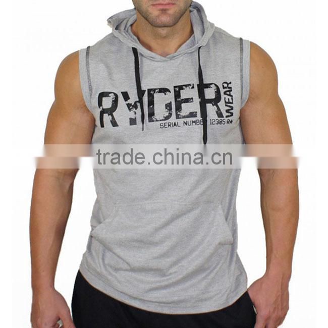 High quality Custom Slim Fit Training Sports Wear Sleeveless Gym Hoodie