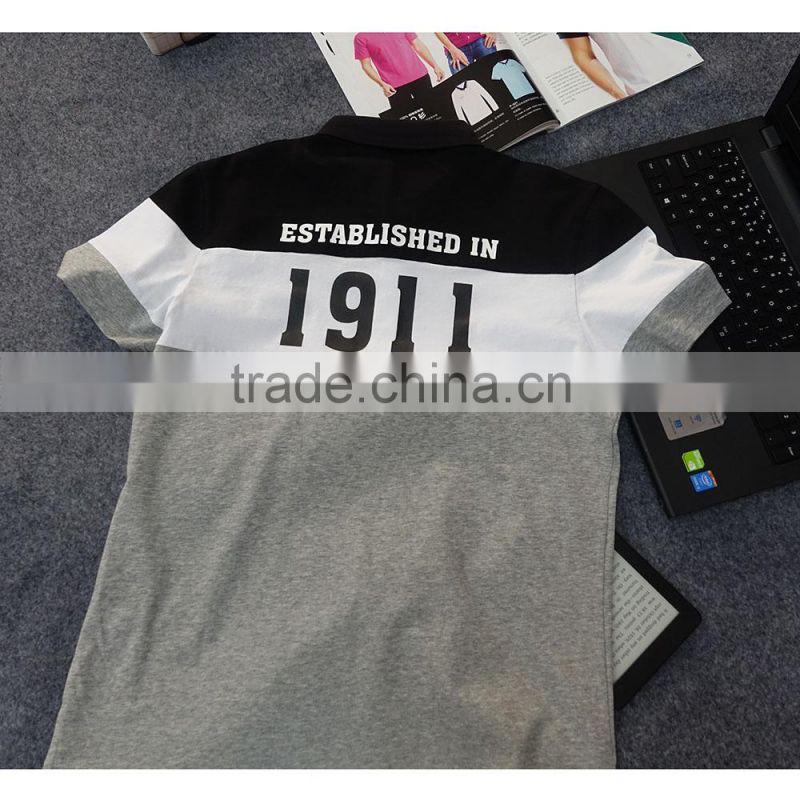 Stylish Combination Contrast Stitching T-Shirt Combination polo