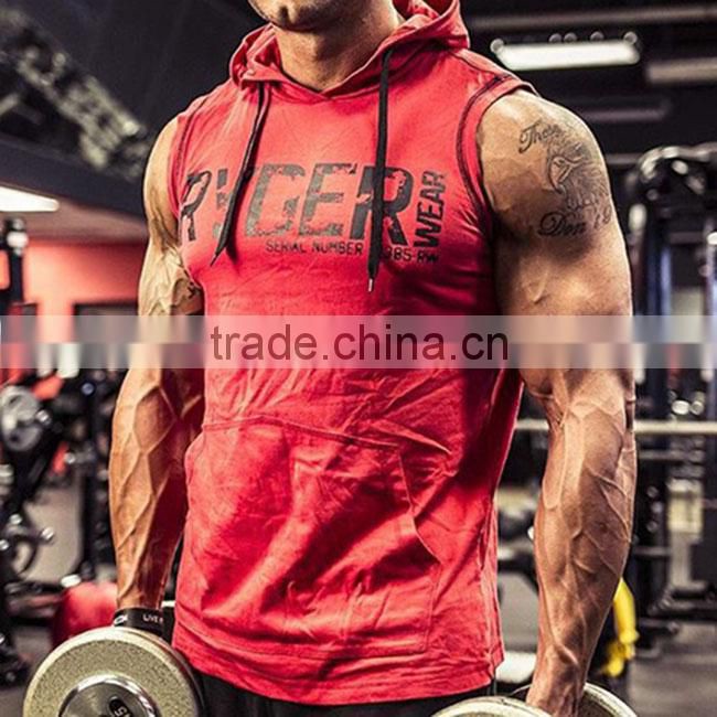 High quality Custom Slim Fit Training Sports Wear Sleeveless Gym Hoodie