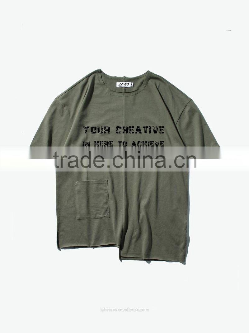 100% cotton reflective reversible sequin oversize pocket t-shirt with custom