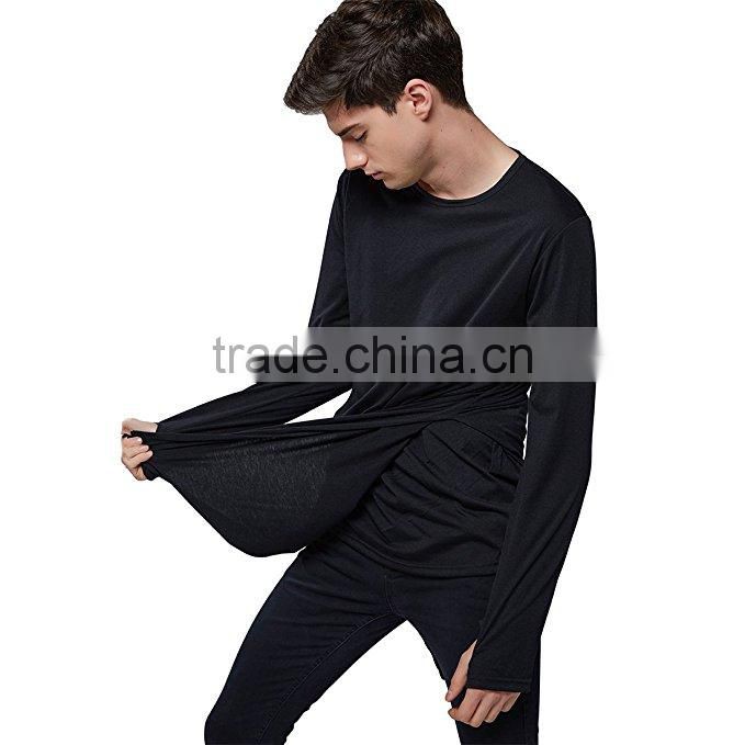 Wholesale Mens Custom fashion Tee Shirt Extended Longline T shirt