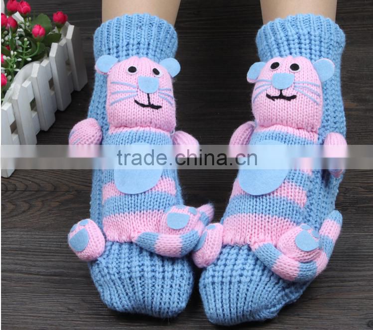 3D creative socks Mao Xianwa Home Furnishing anti-skid floor socks socks thickening adult Christmas stockings thick line