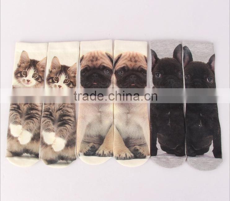 2015 3D boat socks Animal printed socks factory direct sales cat socks