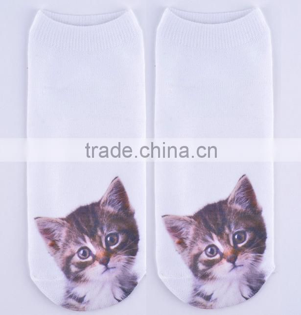 Animal kitten 3D printed board socks wholesale