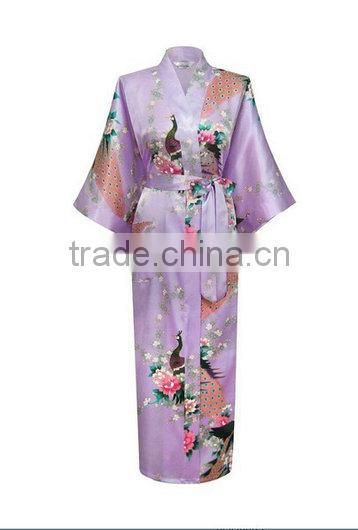 Women robe Peacock Satin NightGown ,Satin Night Dress NG027