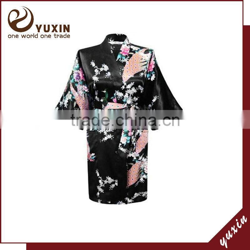 Satin wedding robes silk bridal party bathrobes robe de soiree RS1-0021