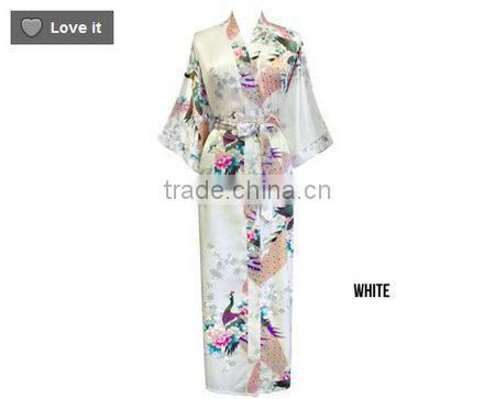 Women robe Peacock Satin NightGown ,Satin Night Dress NG027
