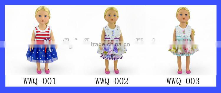 wholesale price american girl doll accessories american girl doll dress 18" doll clothes cotton ruffle outfits