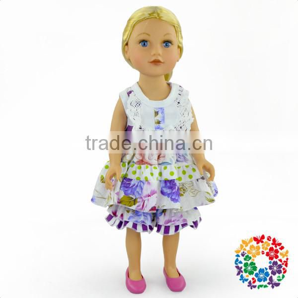 wholesale price american girl doll accessories american girl doll dress 18" doll clothes cotton ruffle outfits