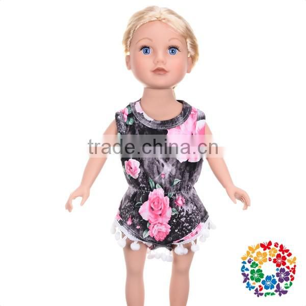 wholesale doll outfits 18" doll pom pom romper