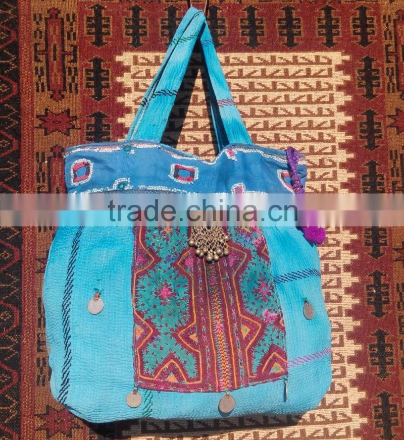 Cotton Multi Colored Kantha Vintage Hand Bags