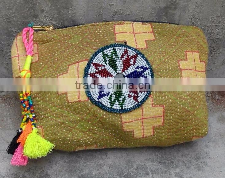 Banjara Kantha Pouches with Afghani patch