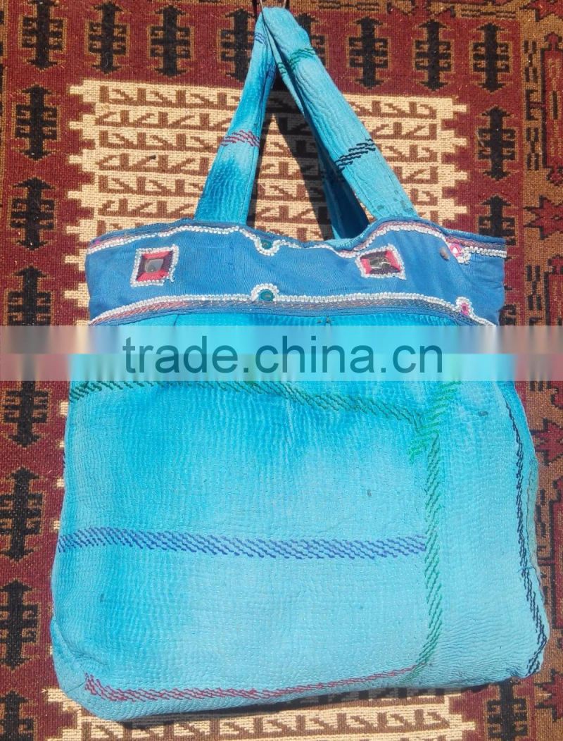 Cotton Multi Colored Kantha Vintage Hand Bags
