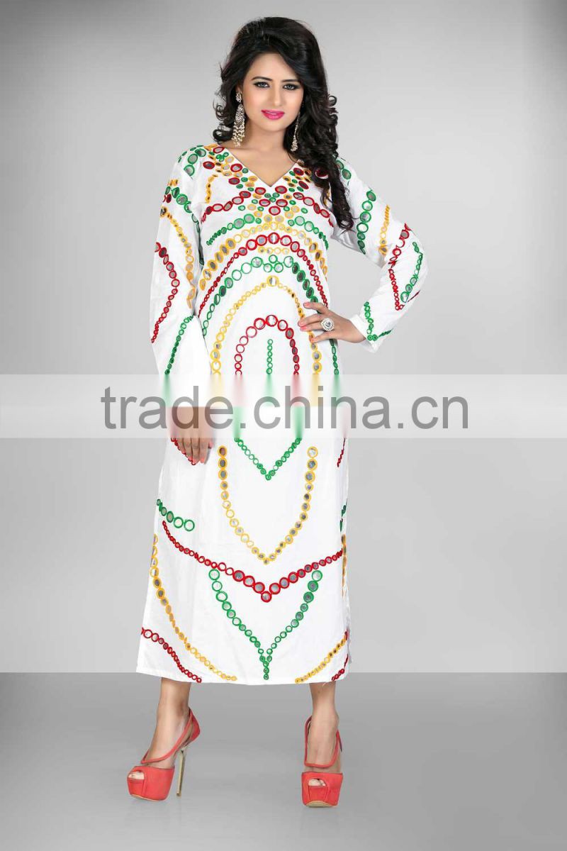 Cotton beach wear of sequins embroidery