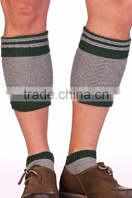 German Bavarian Trachten Oktoberfest Calf Socks (beige-green)