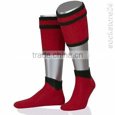 Bavarian Calf Socks red-green