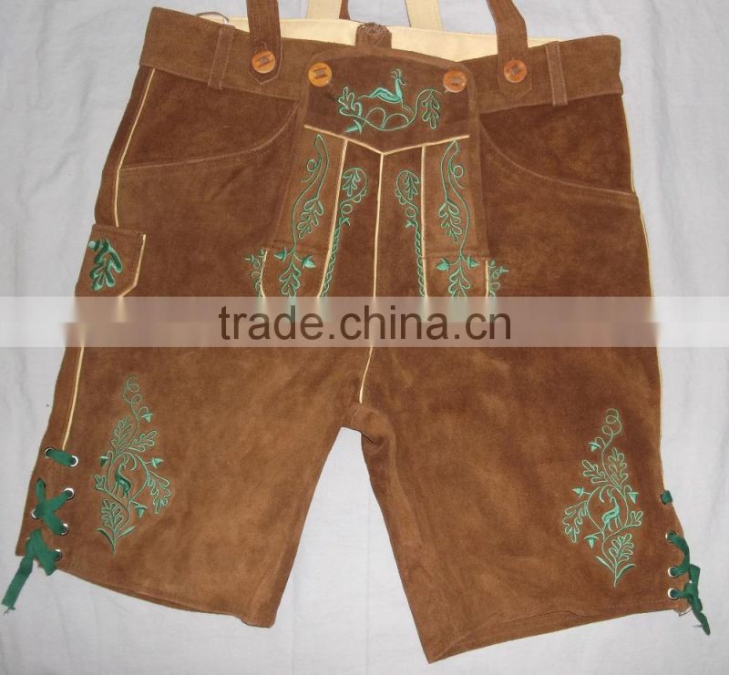 MEN SHORT LENGTH BAVARIAN LEDERHOSEN