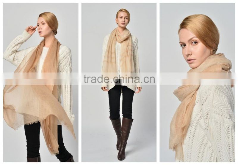 beautiful and elegant camel cashmere scarf