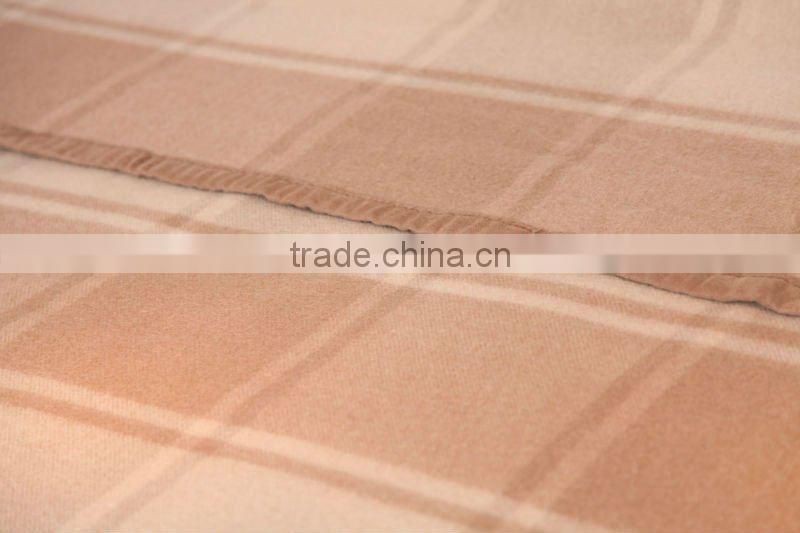 Soft and Beautiful Plaid Camel Wool Blanket