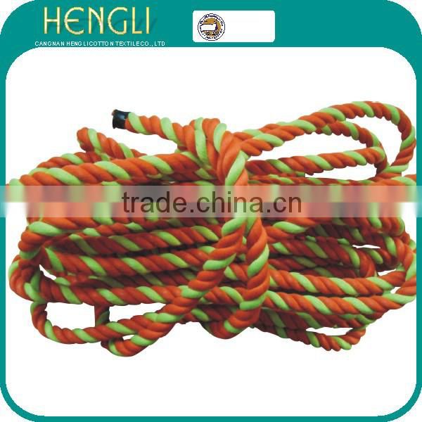 colored 3-strand twisted recycled polyester rope for making pet toys