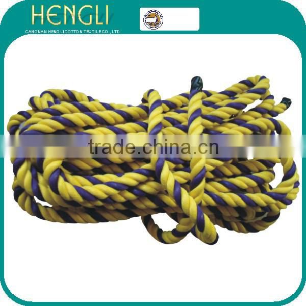 colored 3-strand twisted recycled polyester rope for making pet toys