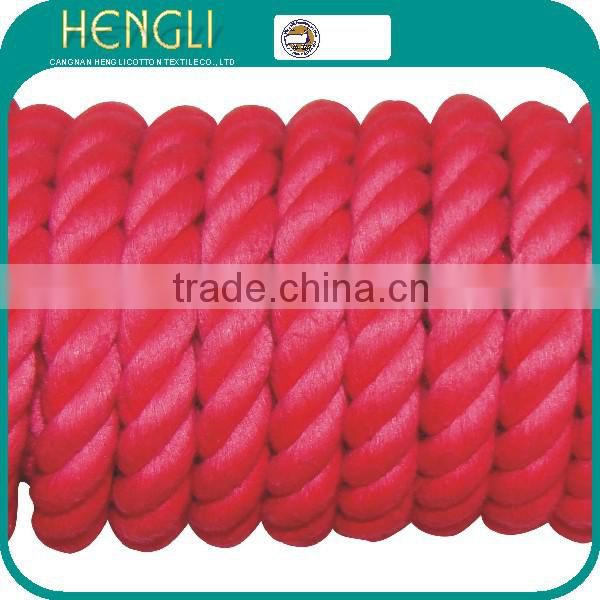 red 3-strand twisted cotton rope for sale