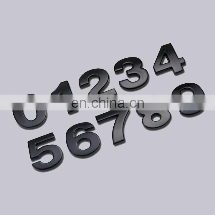 Wholesale Stock Items 3M Adhesive Type And Durable Style Custom Black Metal Number Sticker