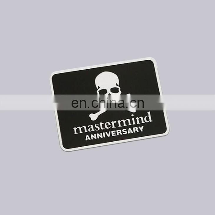Top Quality 3M Adhesive Type And Docration Use Custom Rectangle Embossed Skull Metal Sticker For Car