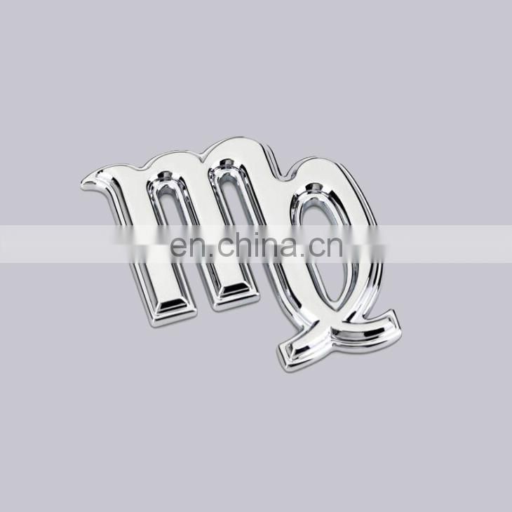Top Quality Chrome Plated And 3M Adhesive Type Custom 3D Symbol Metal Alloy Emblem