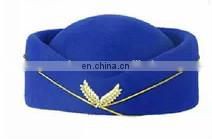 Customized ladies wool felt caps uniform stewardess wool felt lana cap 100%wool felt wear in airline/ railway/hotel
