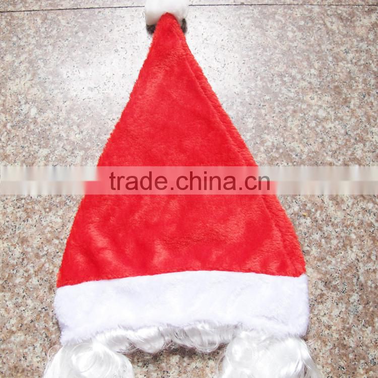 Plush Christmas Hat with Mustache
