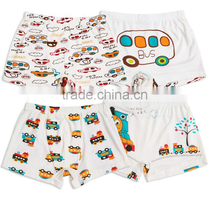 2016 New Fashion Design Customized Your Own Brand 95%Cotton 5%Spandex Colorful Cute Kids Boxer Briefs
