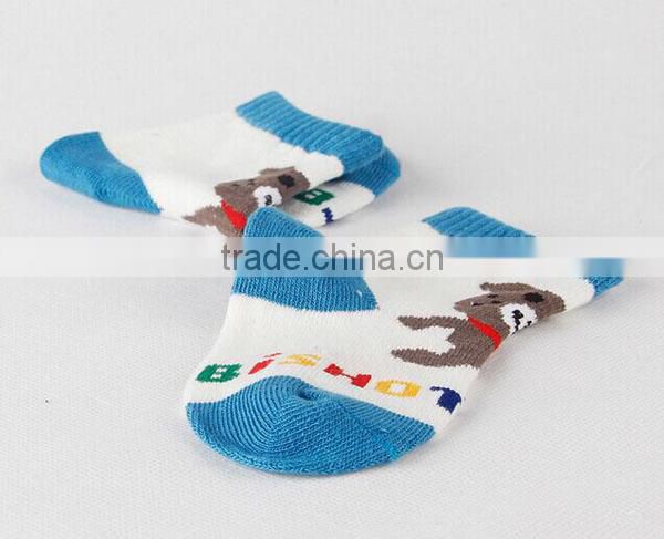 2017 China Manufacturer Customized Your Own Brand Design Knitted Cotton Polyester Stretch Cartoon Lovely Soft Children Socks