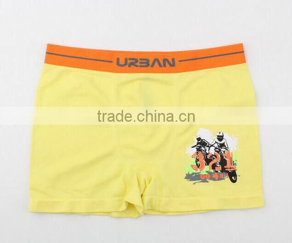 2017 OEM New Fashion Your Own Brand Logo Design 95% Bamboo fiber 5%Spandex 3D Print Logo Sport Stretch Kids Boy Boxer Underwear