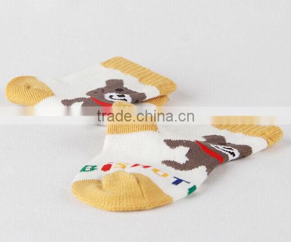 2017 China Manufacturer Customized Your Own Brand Design Knitted Cotton Polyester Stretch Cartoon Lovely Soft Children Socks