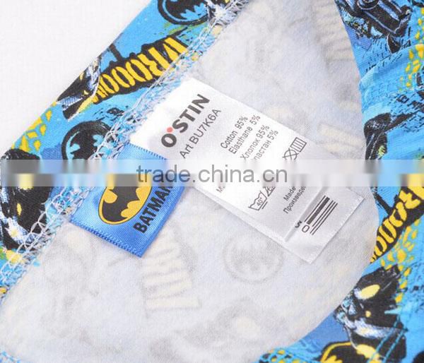 2017 New Fashion Cute Funny Cartoon Design 3D Print 95%Cotton 5%Elastane Stretch OEM Logo Band Boy Boxer Briefs Kids Underwear