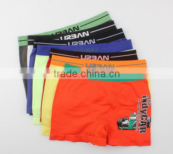 2017 OEM New Fashion Your Own Brand Logo Design 95% Bamboo fiber 5%Spandex 3D Print Logo Sport Stretch Kids Boy Boxer Underwear