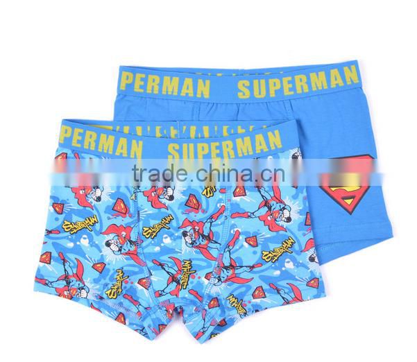 2017 Manufacturer OEM Logo Band Customized Your Own Brand New Fashion Design 95%Cotton 5%Spandex Print Kids Boy Boxer Underwear
