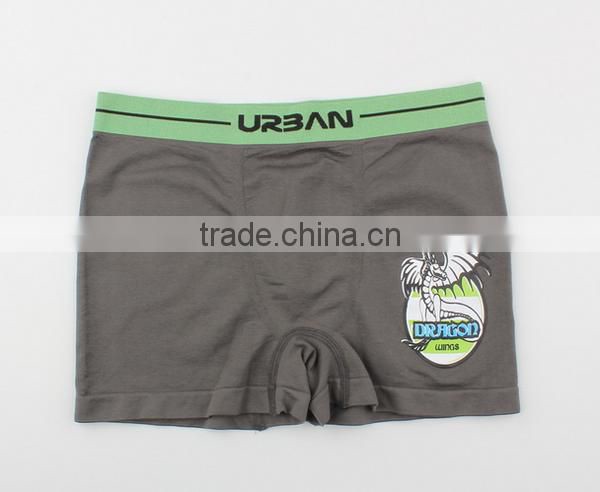 2017 OEM New Fashion Your Own Brand Logo Design 95% Bamboo fiber 5%Spandex 3D Print Logo Sport Stretch Kids Boy Boxer Underwear