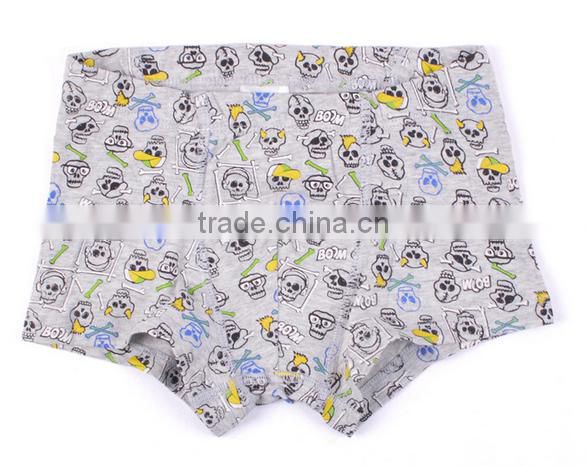 2017 New Fashion Cute Funny Cartoon Design 3D Print 95%Cotton 5%Elastane Stretch OEM Logo Band Boy Boxer Briefs Kids Underwear