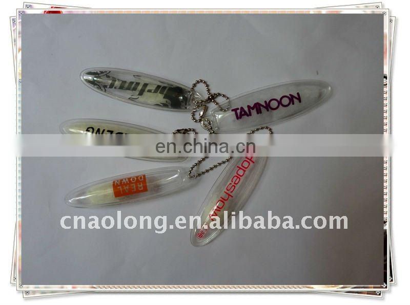 cheap pvc down feather label and tag for clothing