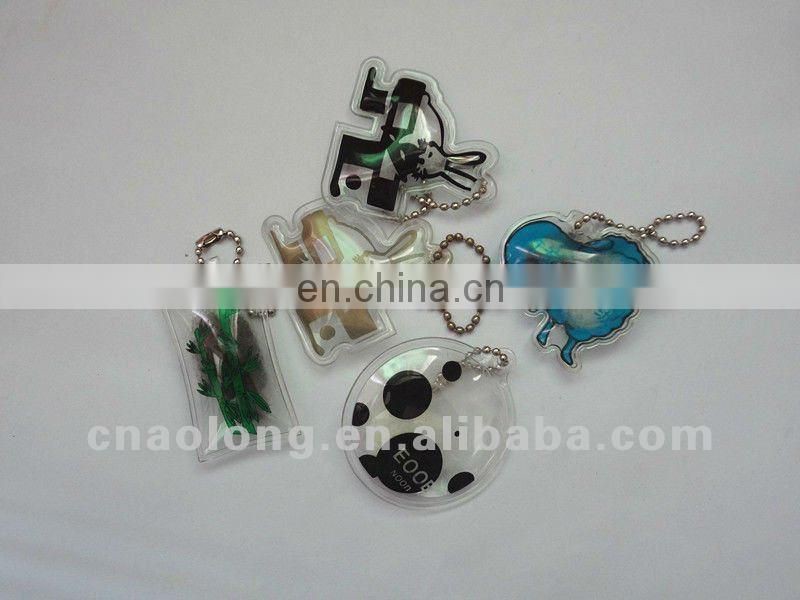 decorative custom logo printed PVC down feather clothing patches/label/tags