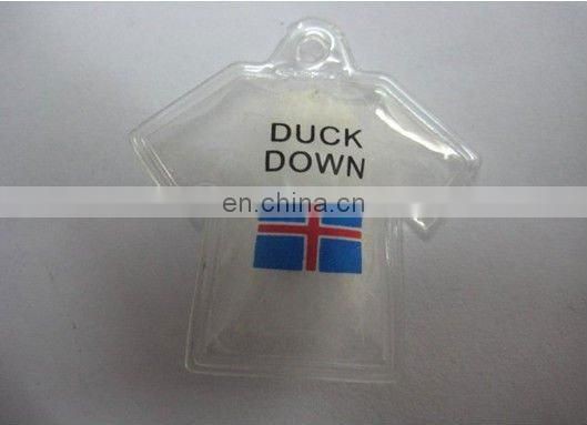 OEM factory made PVC down feather clothing label and tag for kids garment