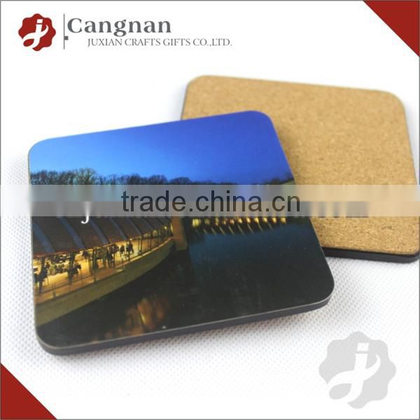Advertising Logo Printed Square cork board coaster