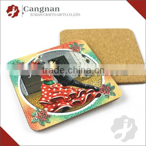 Advertising Logo Printed Square cork board coaster