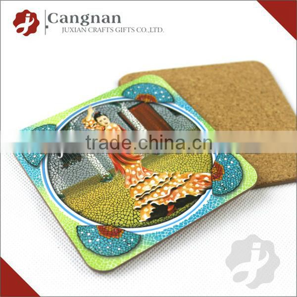 Advertising Logo Printed Square cork board coaster