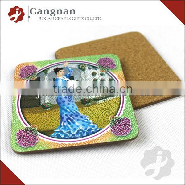 Advertising Logo Printed Square cork board coaster